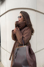Long Stand Collar Relaxed Quilted Puffer Jacket