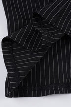 Striped Collar Double Button Blouse