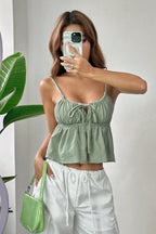 Cut-Out Lace-Up Loose Tank Top