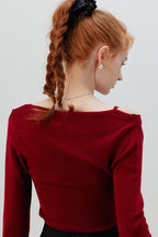 Burgundy Mock Two Piece Knit Top
