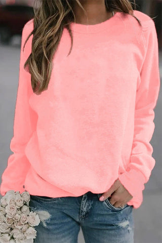Casual Simplicity Solid O Neck Tops(9 Colors)