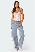 Vintage Chic Floral Crop Cami Top