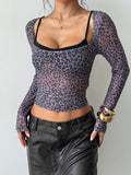 Leopard Print Layered Crop Top