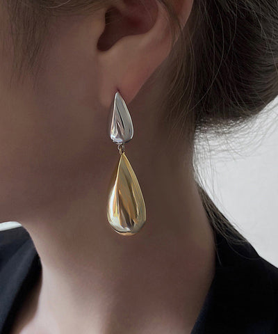 Pendientes cortos de gota de agua de aleación de cobre y oro 