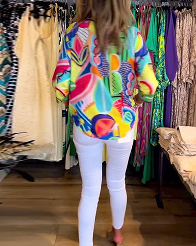 Long Sleeve Loose Printed Blouse(Buy 2 Free Shipping)