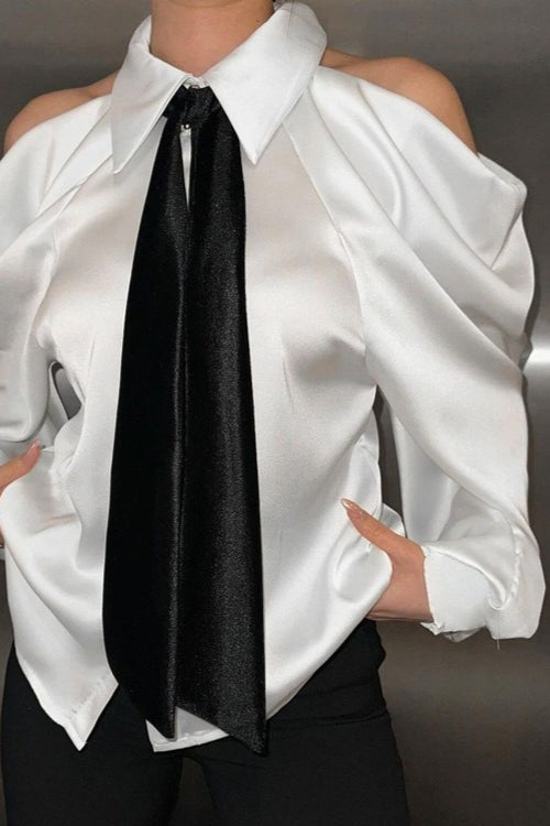 Professional Chic Collared Long Sleeve Blouse