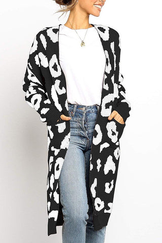 Suéter tipo cárdigan con estampado de leopardo, cómodo y dulce (3 colores) 