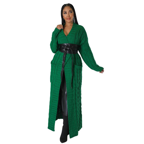 Drop It Shoulder Sleeve Maxi Sweater Cardigan