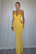 Sexy Sheer Ruched Waist Maxi Dress