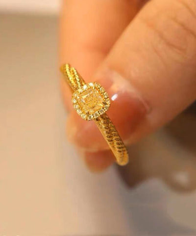 Nuevos anillos de cristal de circón dorado 