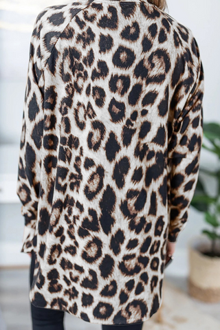 Casual Leopard O Neck Tops(3 Colors)