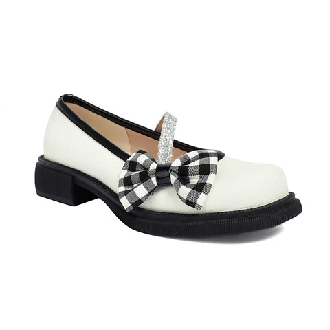 - Blau Rosa Weiß Lolita Stil Süße Mädchen Student Mary Jane Schuhe Frauen Runde Zehen Plattform Plaid Schleife JK Uniform Flats Loafers 42 