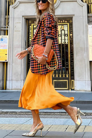 Blazer de pata de gallo colorido del club de lectura 