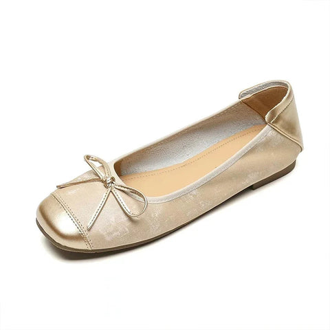 Women Flats Bow Ballet Dance Shoes Elegant Shallow Soft Sole Sandals 2024 Autumn Designer New Shoes Dress Party Mujer Zapatillas