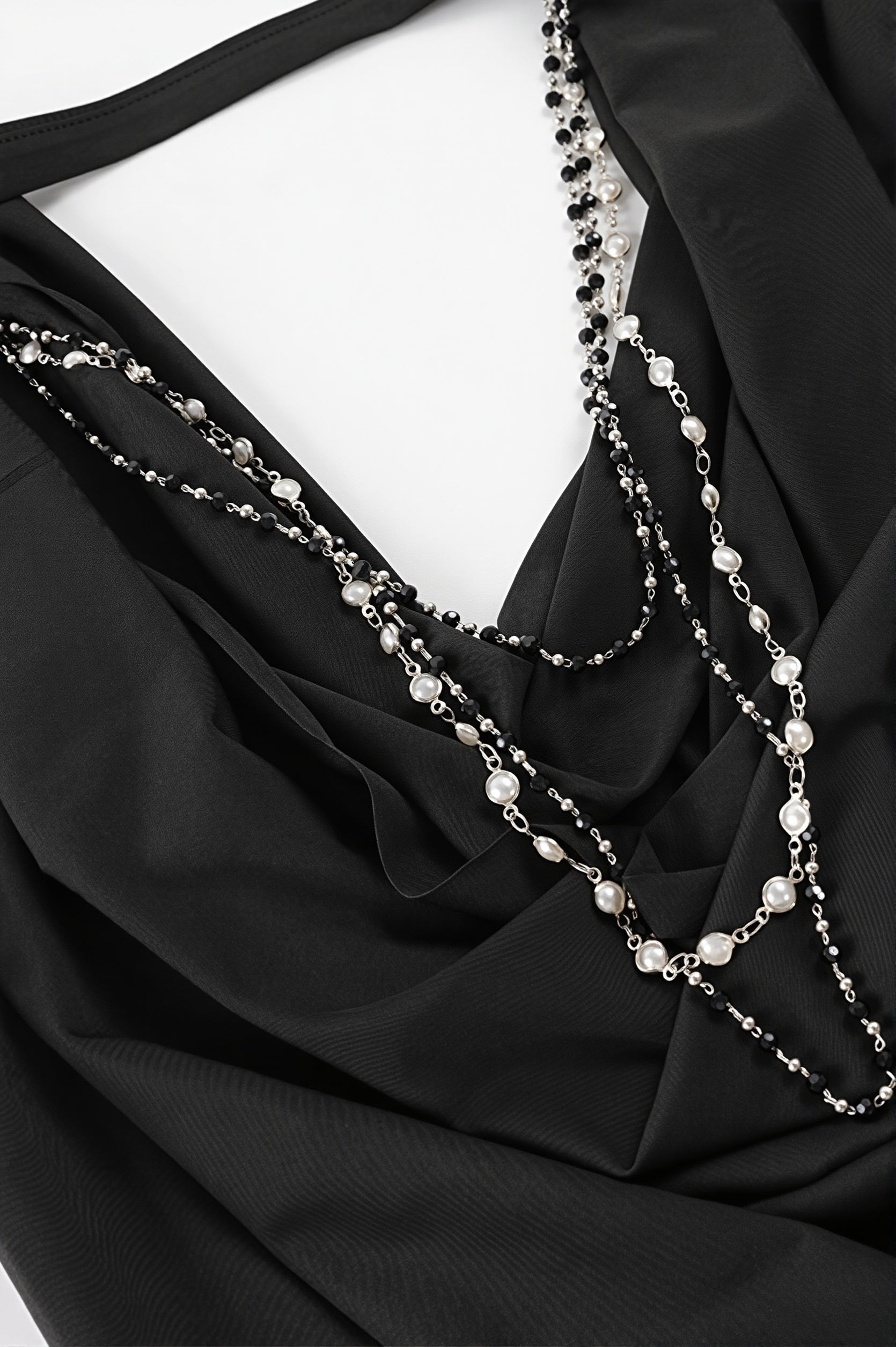 Cowl Neck Chain Detail Backless Tank Top