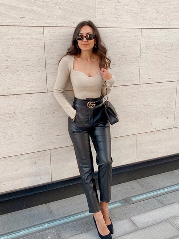 2024 neue frauen stricken pullover Top lange-arm herz-neck Casual mode Frau Slim-fit Engen gestrickte pullover pullover tops 