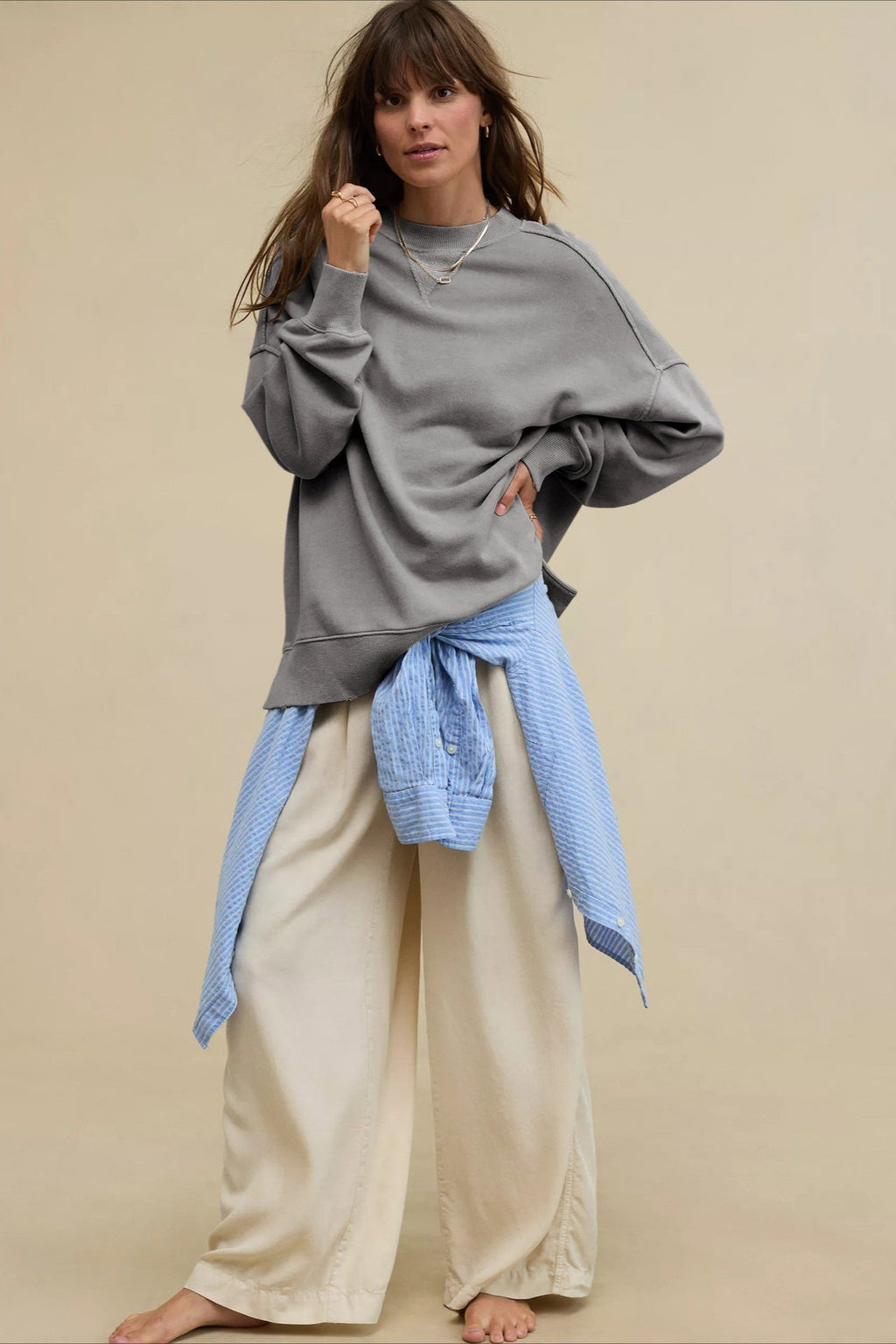 Oversized Crew Neck Hoodie