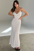 Lace V Neck Bodycon Cami Maxi Dress