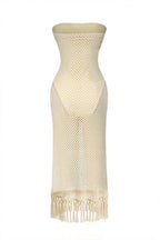 Solid Hollow Out Knitted Slim Vacation Maxi Dress