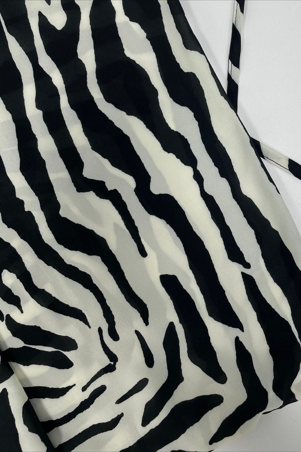 Backless Zebra Sheer Split Maxi Dress