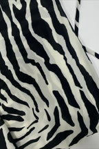 Backless Zebra Sheer Split Maxi Dress