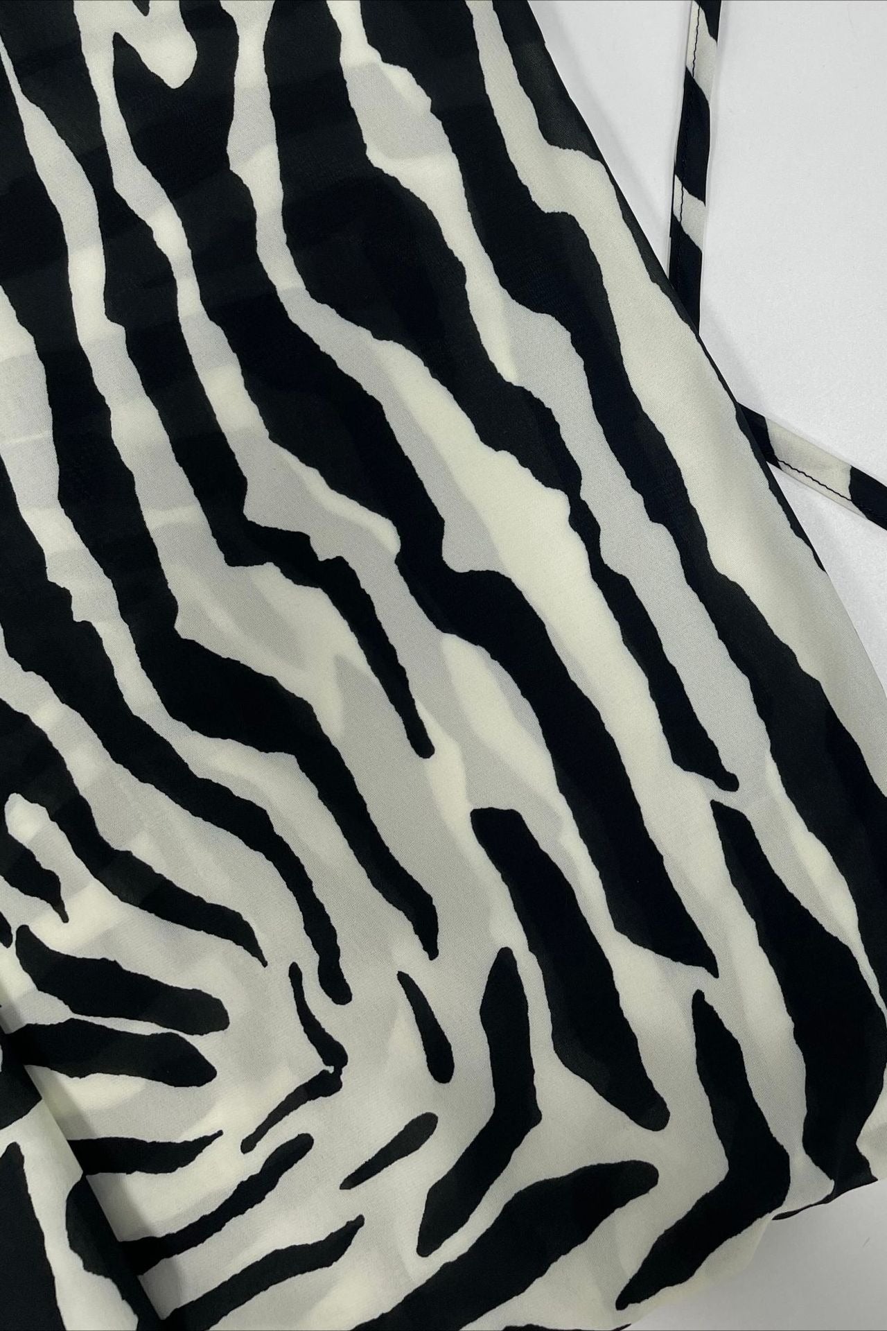 Backless Zebra Sheer Split Maxi Dress