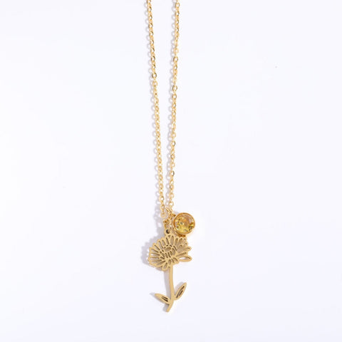 Blossom Birthstone Pendant Necklace - Eternal Bloom Collection