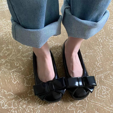 Flats Women Loafer Shoes Shallow Bow Casual Cozy Mary Jane Shoes Fashion New Spring 2024 Dress Lolita Party Zapatos Para Mujeres