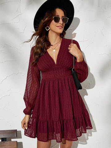 Birthday Mini Dresses Pink Long Sleeves Short Dress