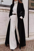 Solid Wool Blend Longline Coat