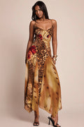 Mesh Splicing Cami Wild Maxi Dress