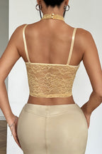 Sexy Mesh Lace Halter Corset Cami Top