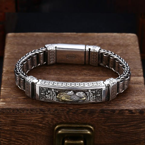 Sterling Silver Fortune Pixiu Wheels Bracelet