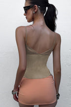 Sexy Deep V Mesh Bone Cami Top