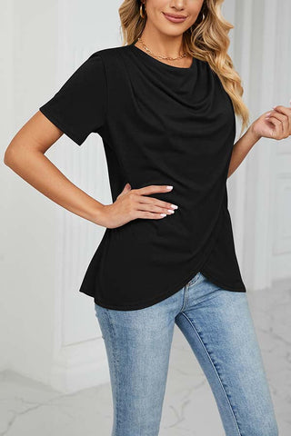 Camiseta cruzada con cuello vuelto Something Casual 