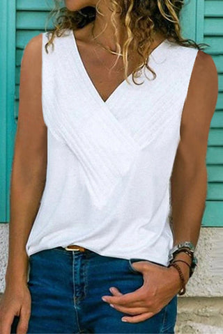 Camiseta sin mangas con escote en V cruzado Meridress (6 colores)