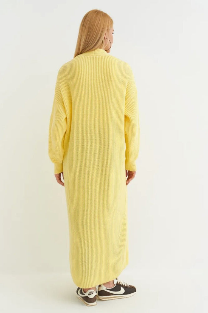 Oversized Long-Length Knit Cardigan