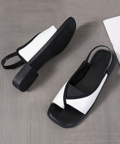 New Summer Elastic Back Strap Square Headed Roman Shoes