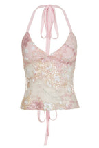 Sweet Hot Sheer Sequin Lace Halter Top