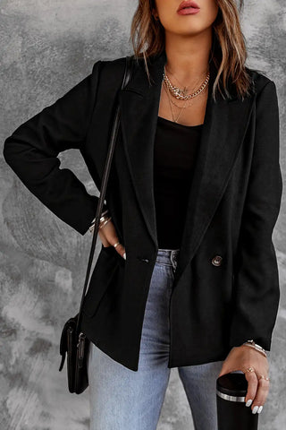 elegante blazer negro con solapa 