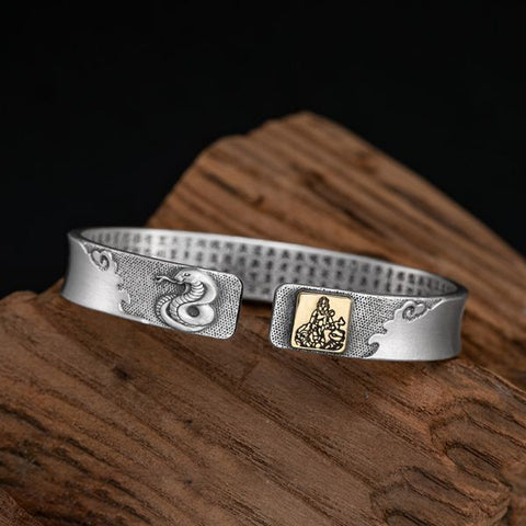 Sterling Silver Six Character Truth Chinese Zodiac Bracelet