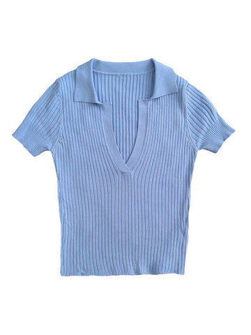 Crop Top Damenhemden Sommer Kurzarm T-Shirt Damen Vintage Kleidung Geripptes Solid Slim Stricktop Cropped Tees 