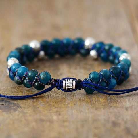 Pulsera tejida de apatita Ajna 