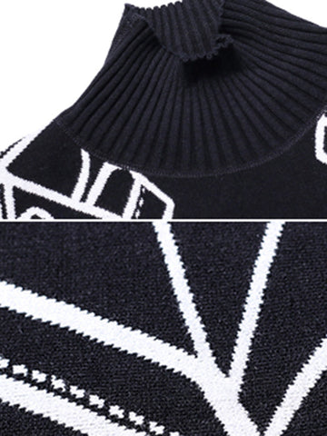 Suéter de punto irregular con estampado original 