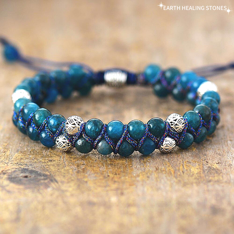 Pulsera tejida de apatita Ajna 