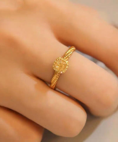 Nuevos anillos de cristal de circón dorado 