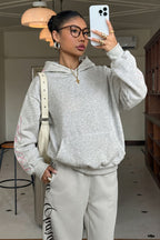 Pink Script Embroidered Pullover Hoodie