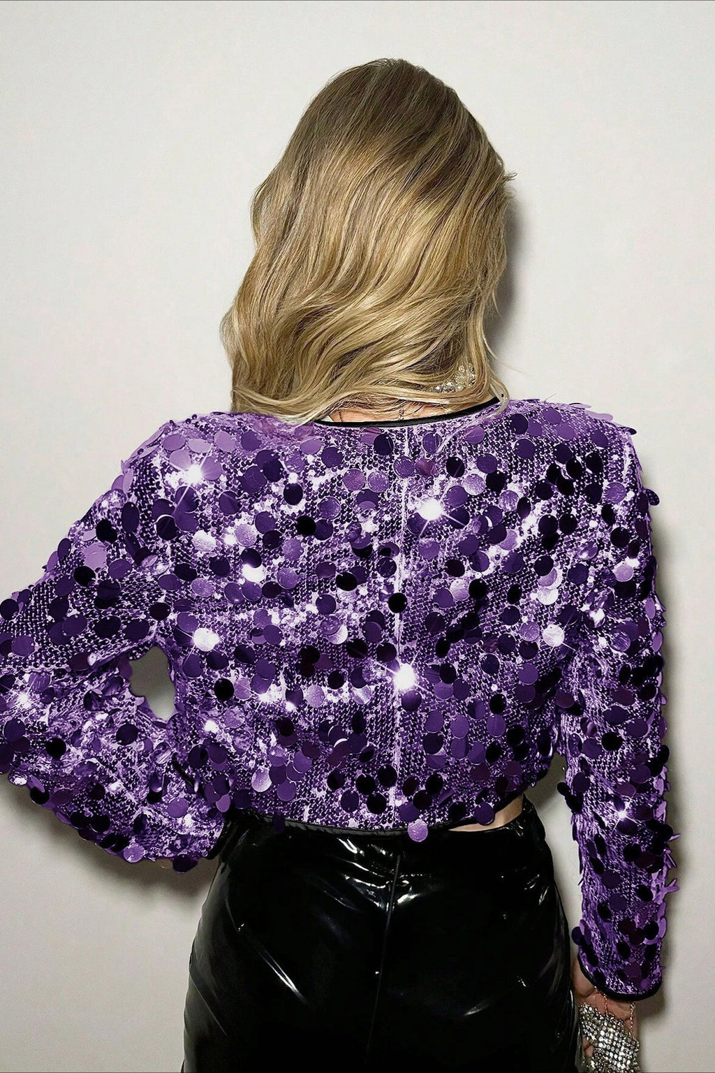 Silver Sequin Fashion Coat
