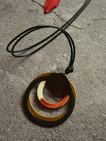 Lässige Accessoires Halskette mit Anhänger mit mehreren Kreisen 