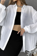 Solid Casual Chic Long Sleeve Blouse